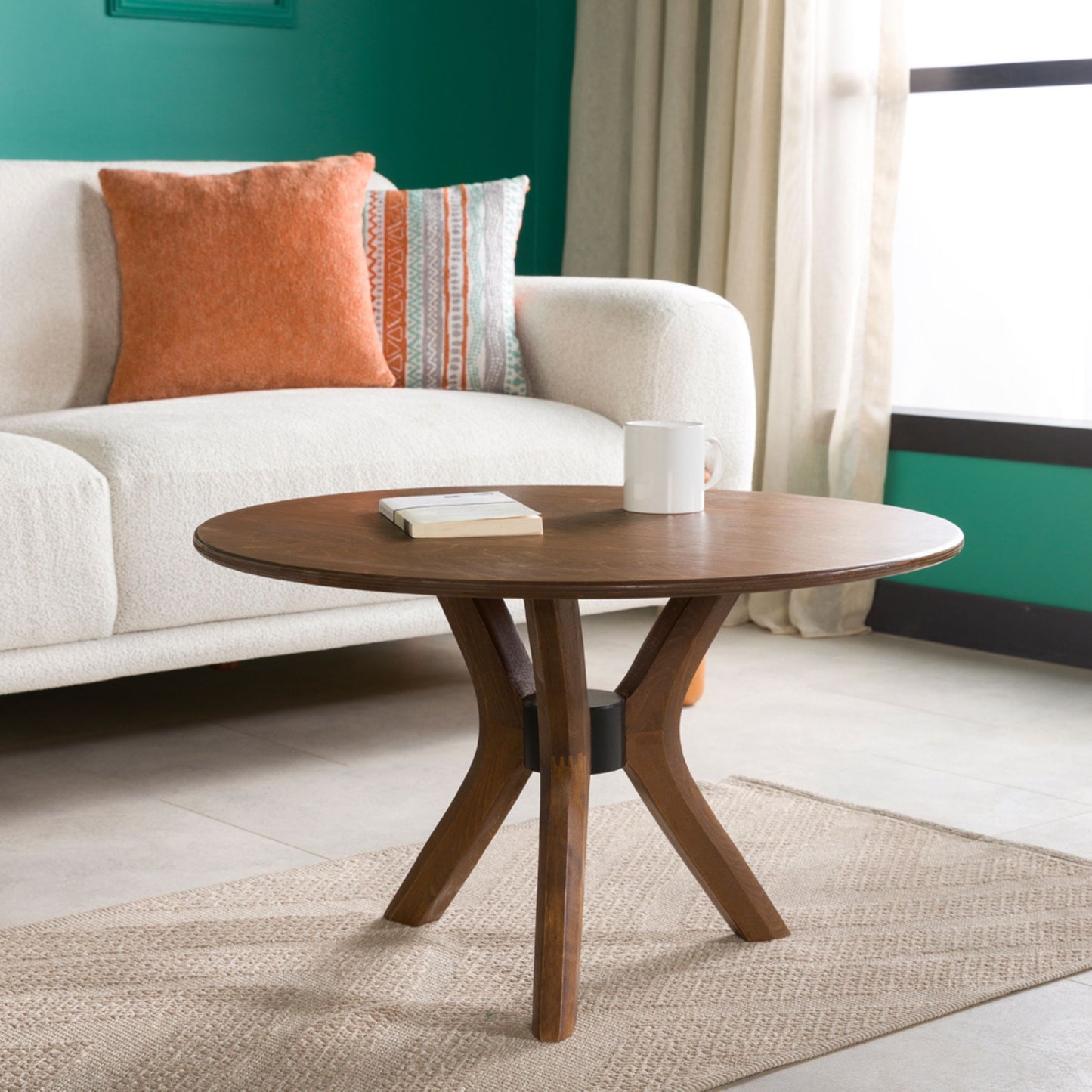 Solid Wood Round Coffee Table Base 3-Legs