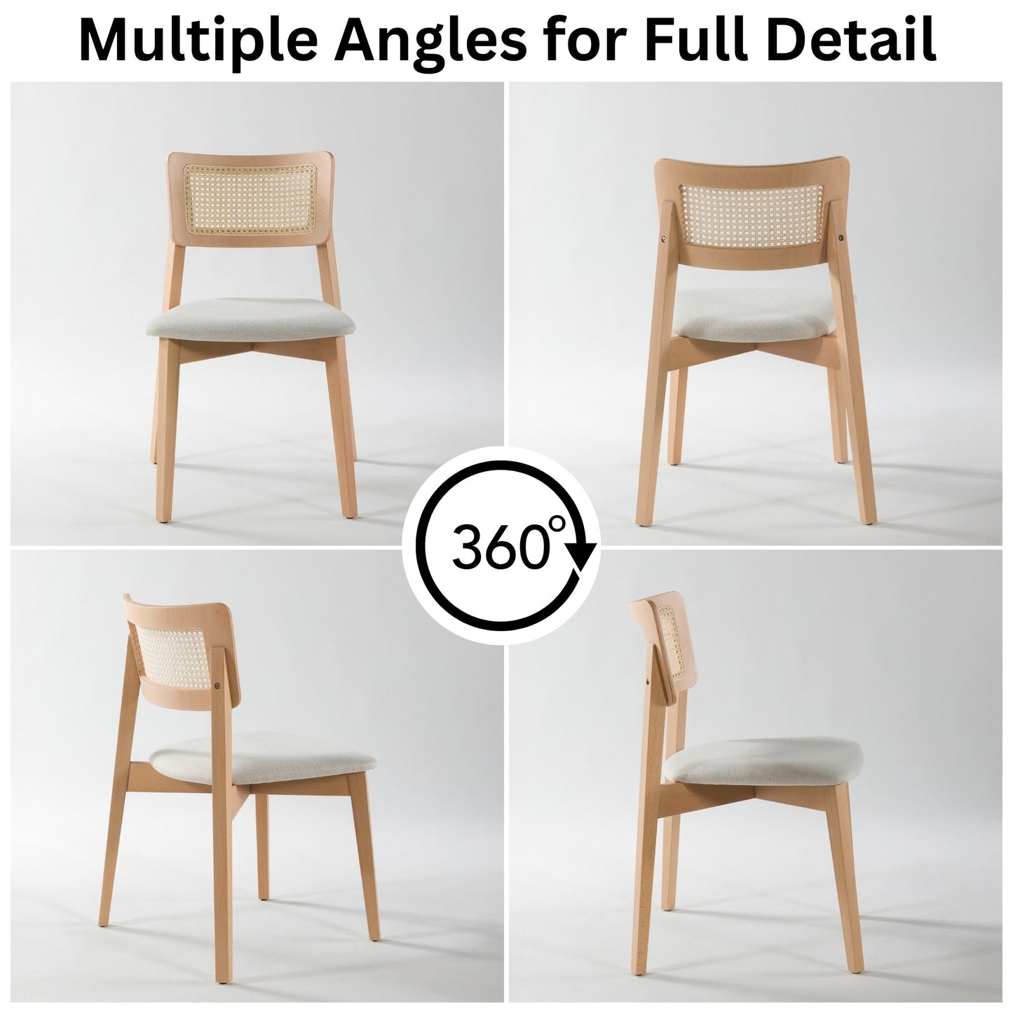 Rexa Solid Oak Round Dining Table Set – 2 to 6 Seater Options (Natural Color)