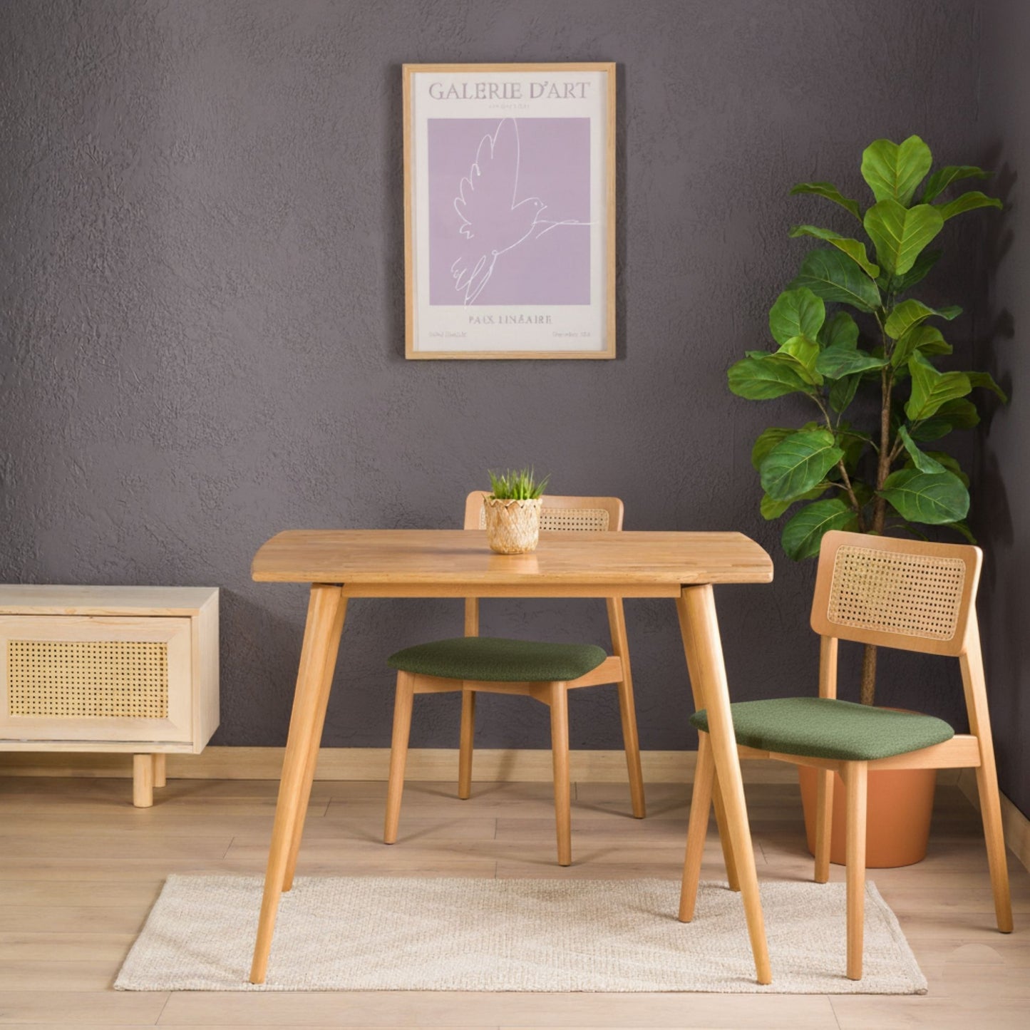 Olea Solid Oak Wood Dining Set – 2 to 4 Seater Options