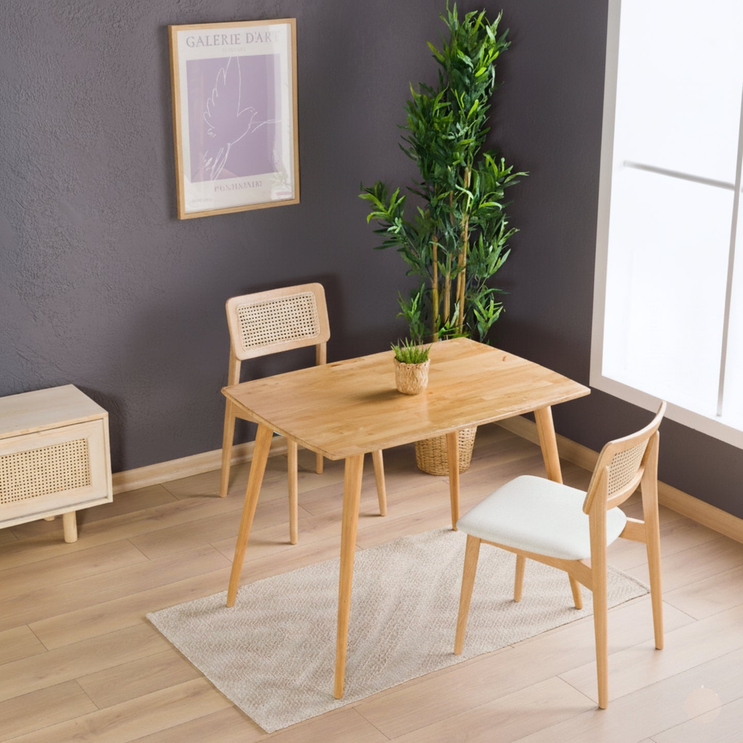 Olea Solid Oak Wood Dining Set – 2 to 4 Seater Options