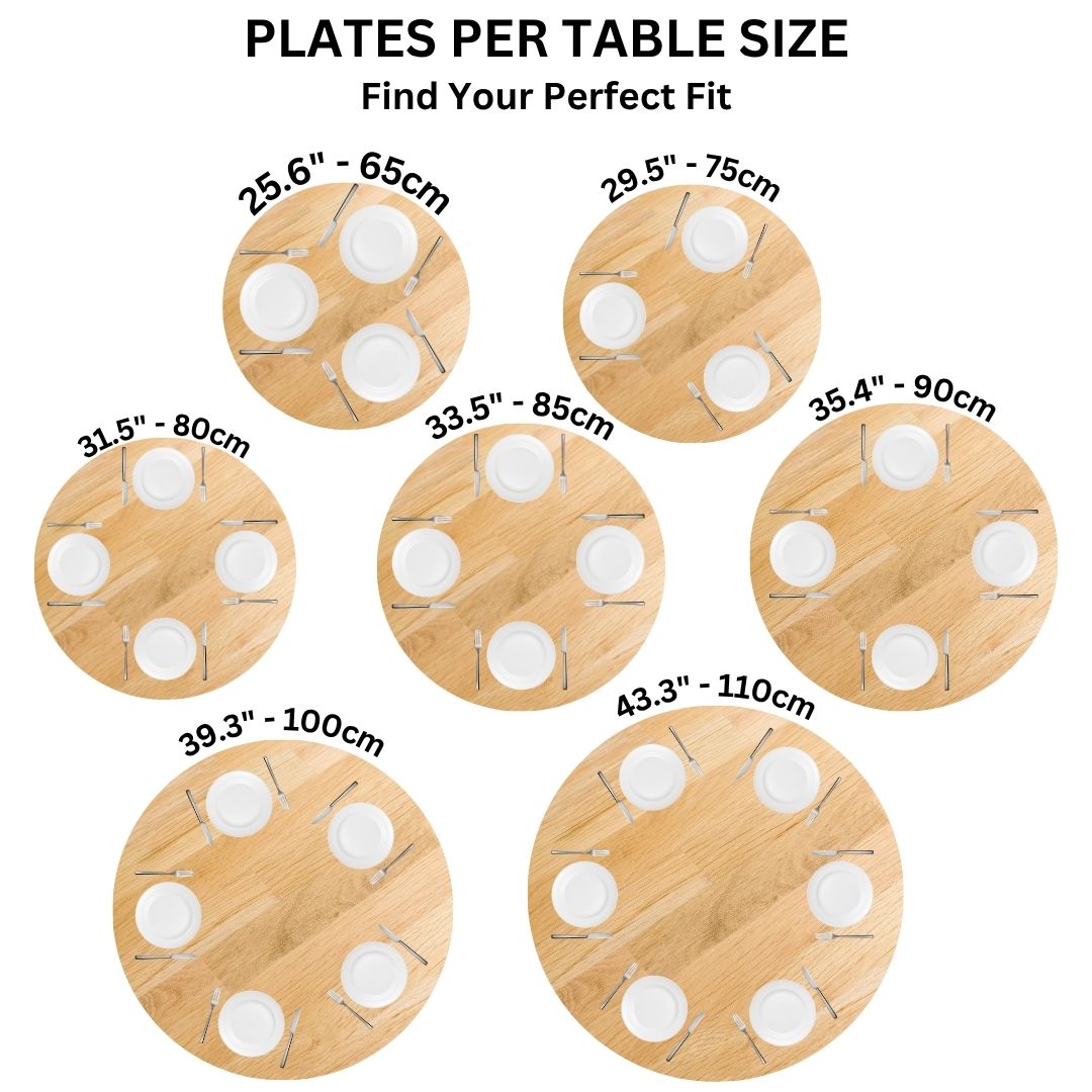 Solid Oak Round Dining Table with Wooden Butterfly Legs