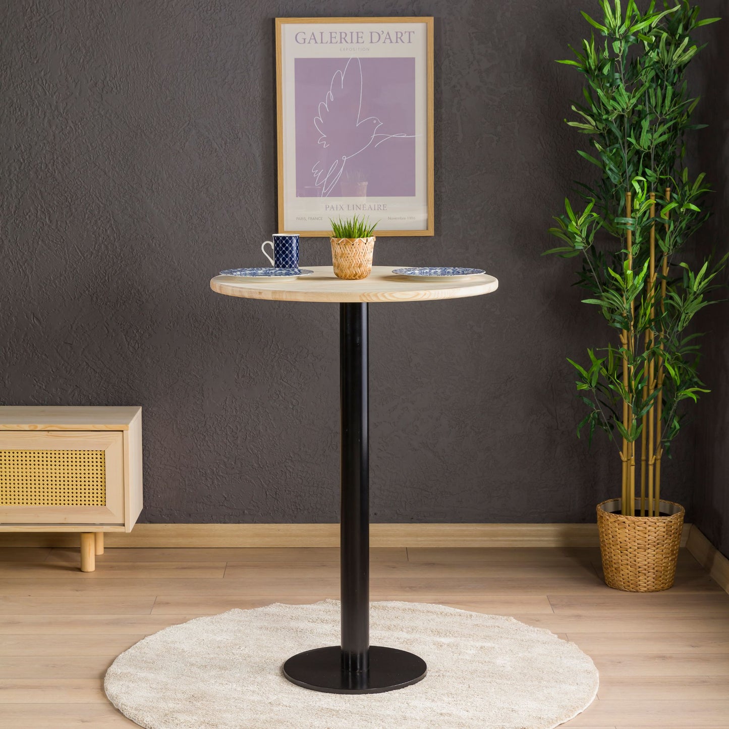 Rustic Bistro Table – Solid Pine Wood