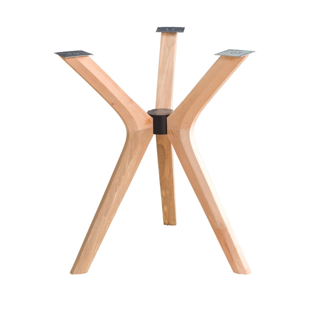 Solid Wood Round Dining Table Base 3-Legs