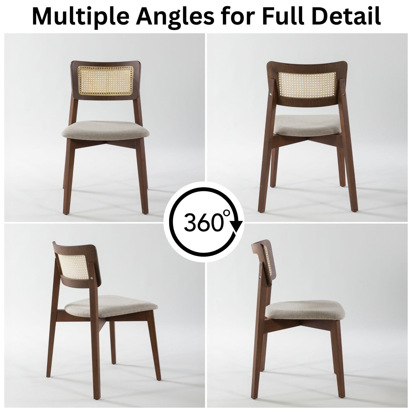 Rexa Solid Oak Round Dining Table Set – 2 to 6 Seater Options (Walnut Color)