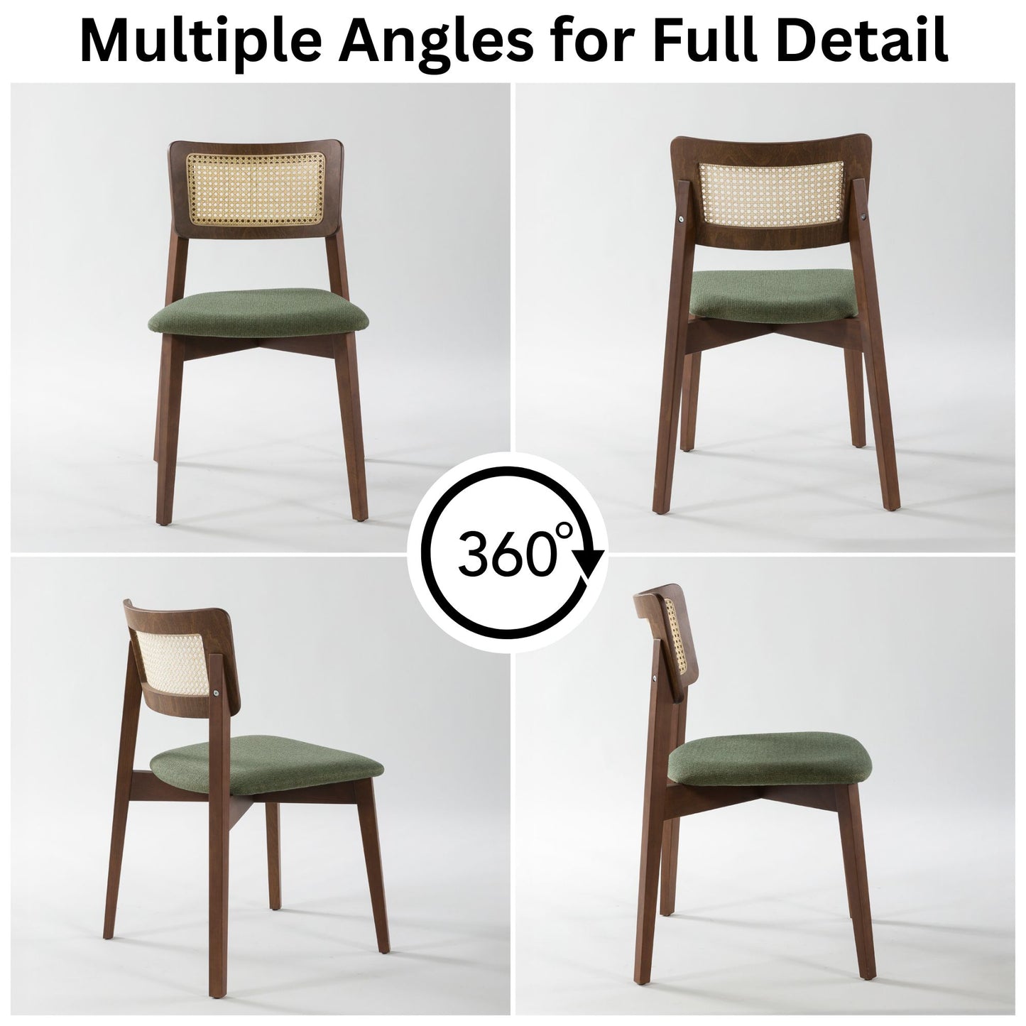 Irem Solid Wood Dining Chairs - Set of 2 (Walnut Color)