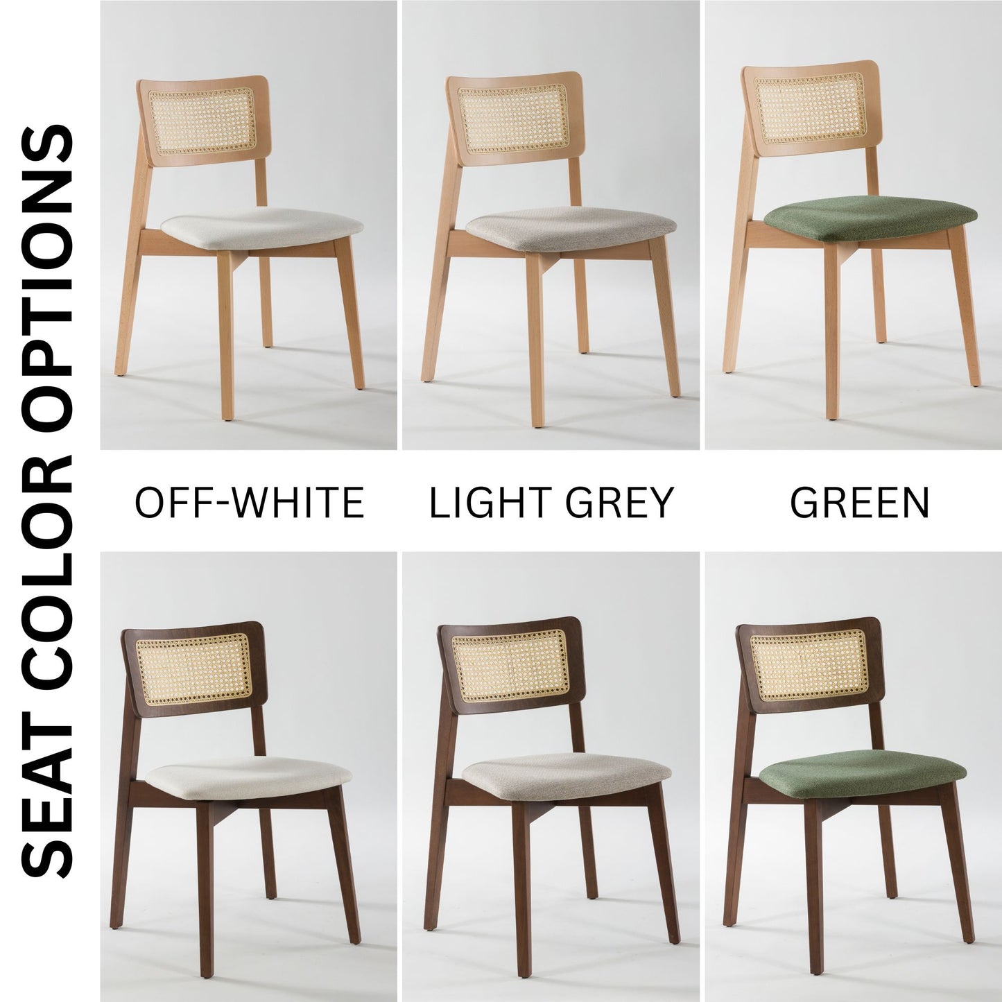 Irem Solid Wood Dining Chairs - Set of 2 (Natural Color)