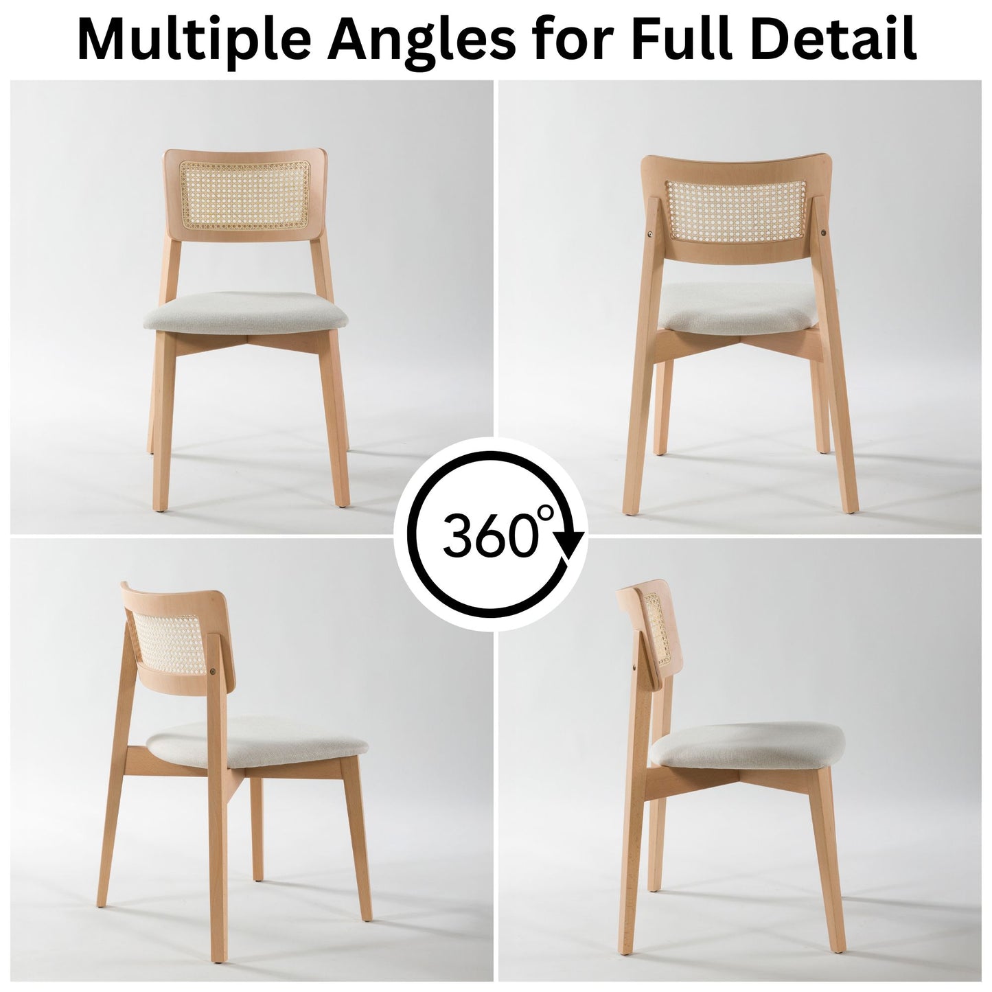 Irem Solid Wood Dining Chairs - Set of 2 (Natural Color)