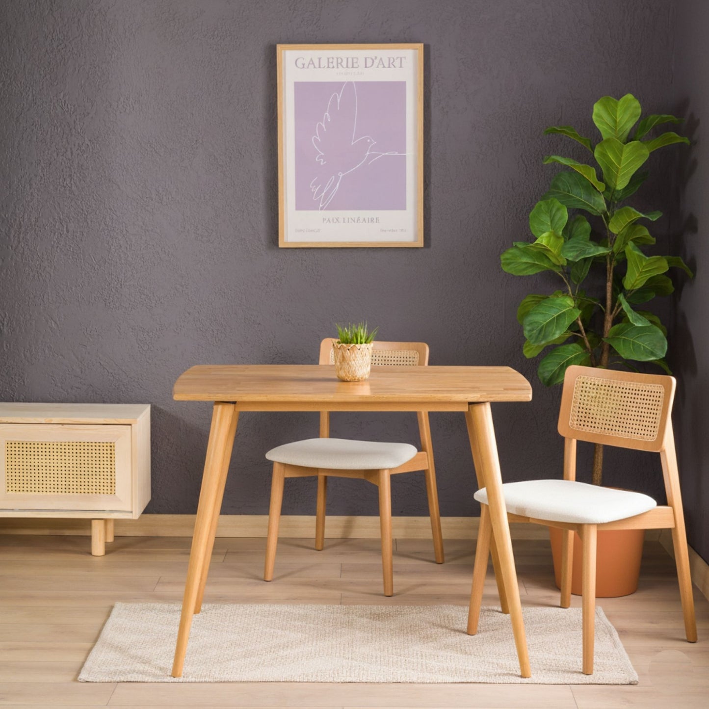 Olea Solid Oak Wood Dining Set – 2 to 4 Seater Options