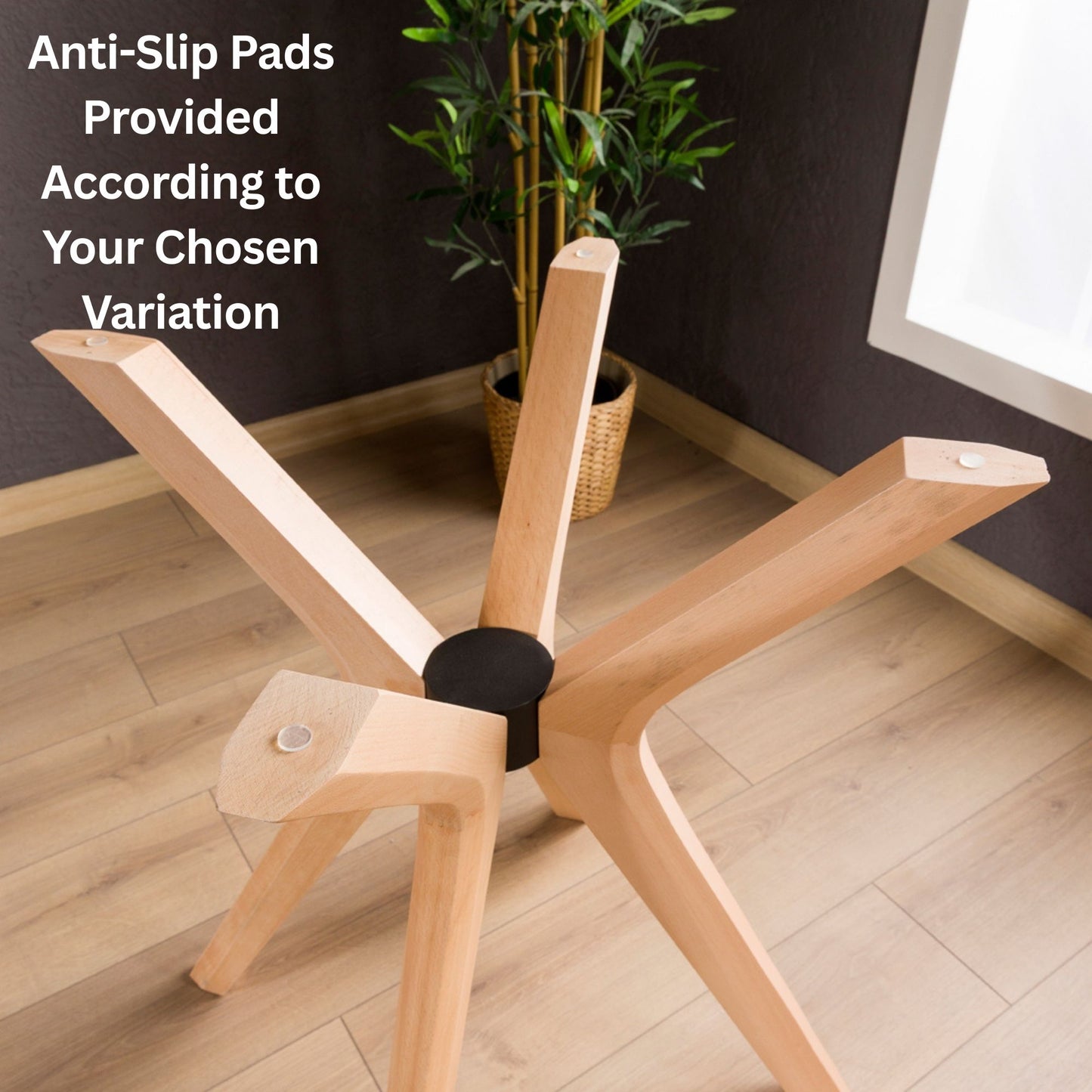 Solid Wood Round Dining Table Base 4-Legs