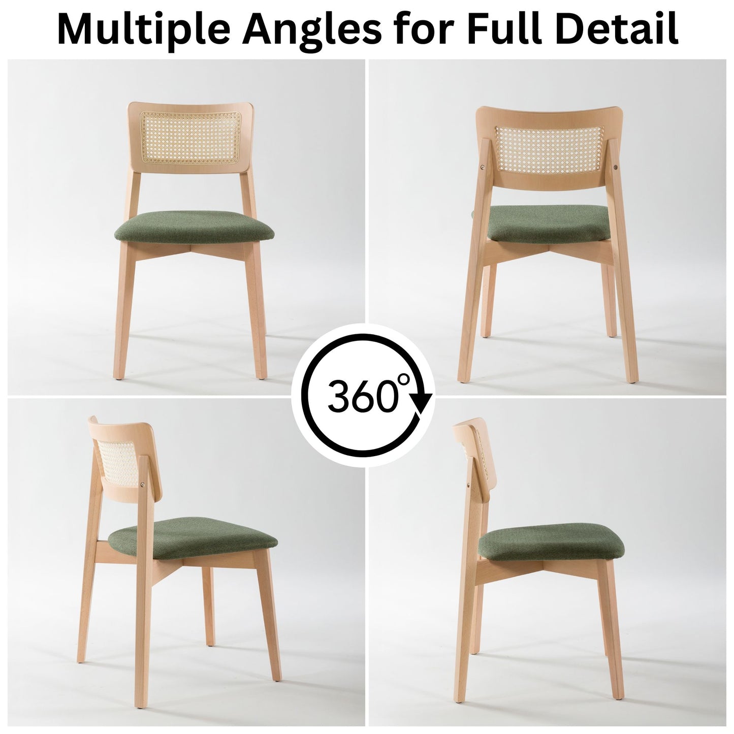 Irem Solid Wood Dining Chairs - Set of 2 (Natural Color)