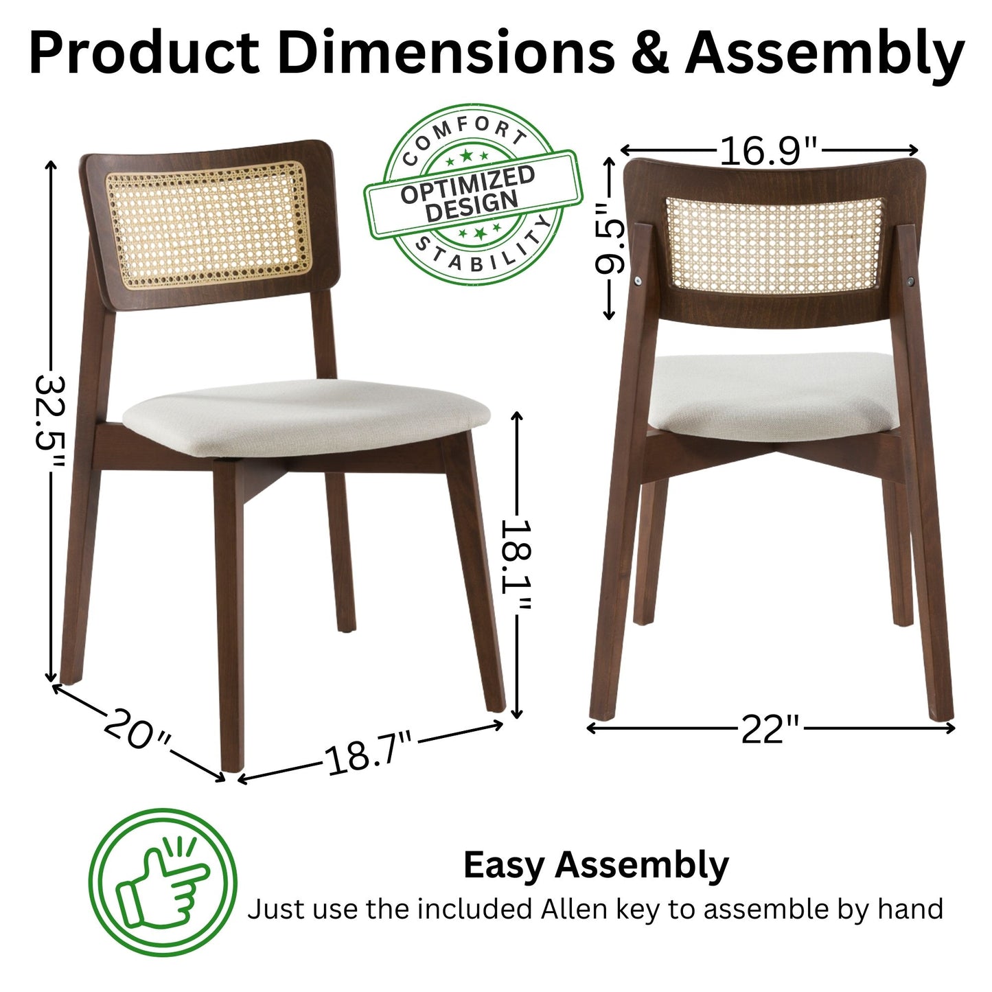 Rexa Solid Oak Round Dining Table Set – 2 to 6 Seater Options (Walnut Color)