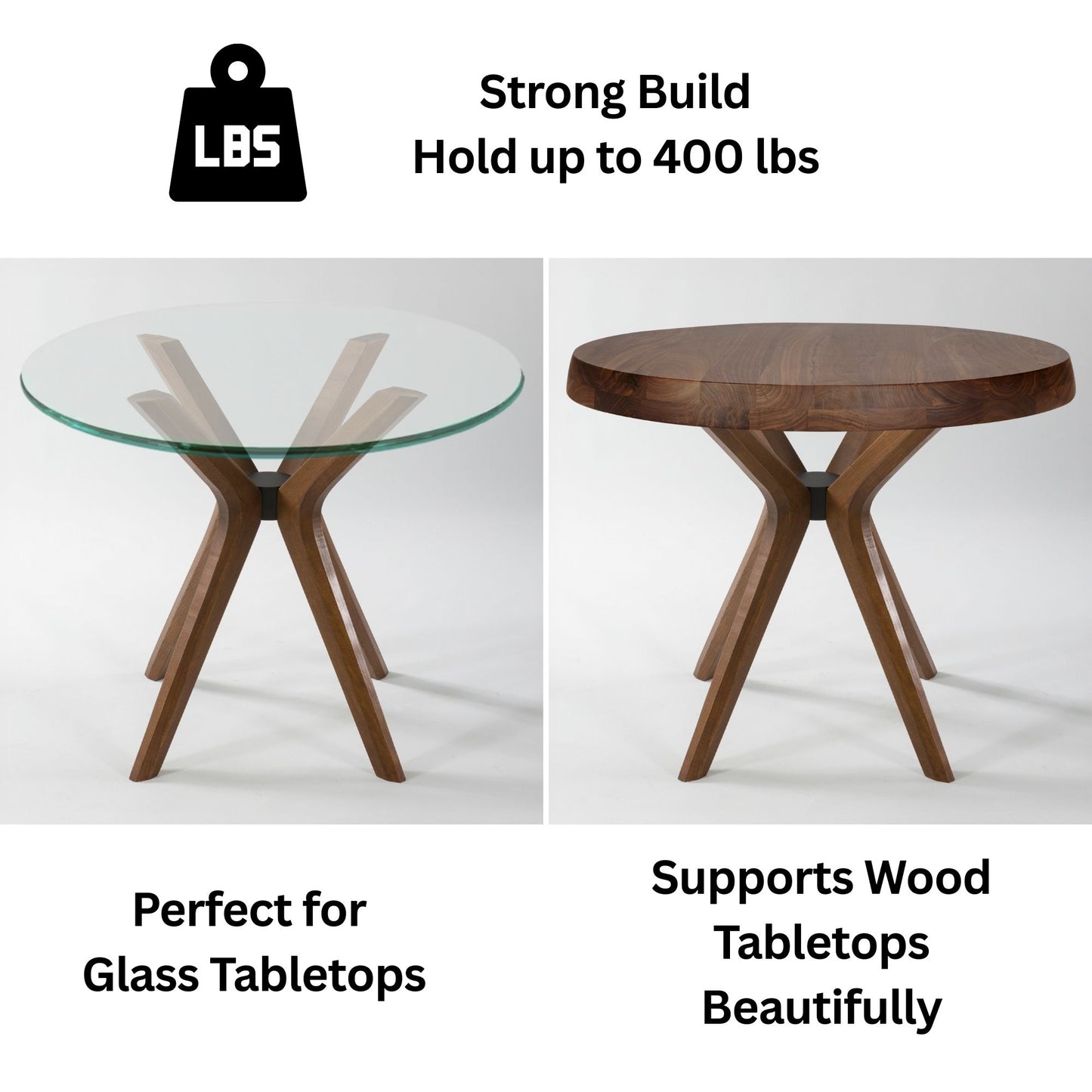 Solid Wood Round Dining Table Base 4-Legs