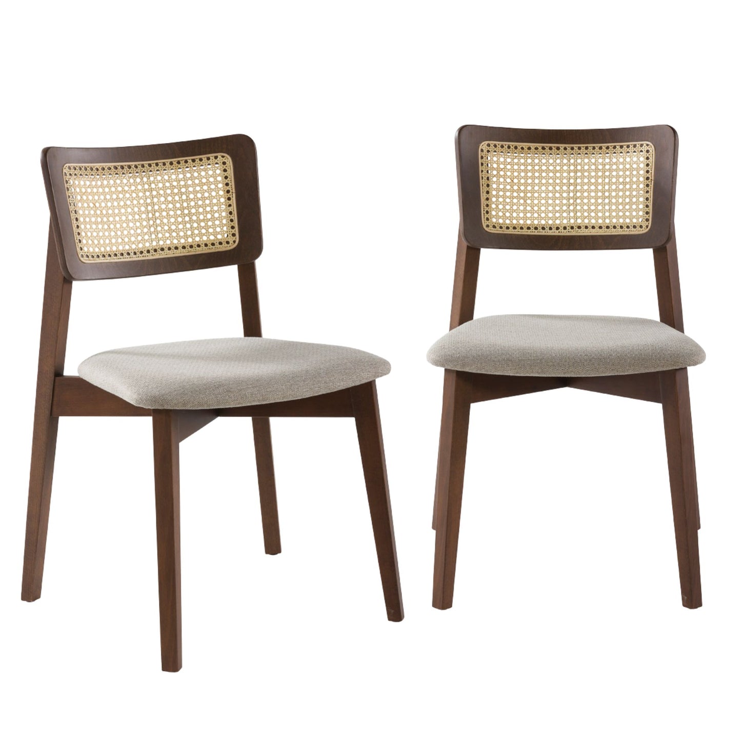 Irem Solid Wood Dining Chairs - Set of 2 (Walnut Color)