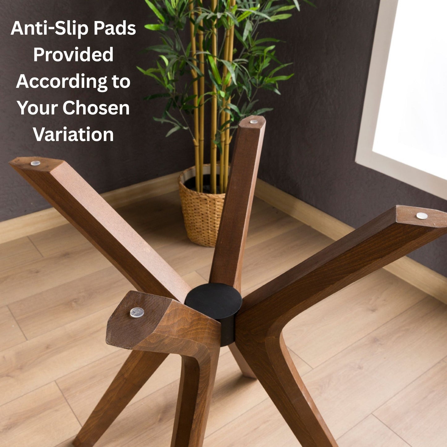 Solid Wood Round Dining Table Base 4-Legs