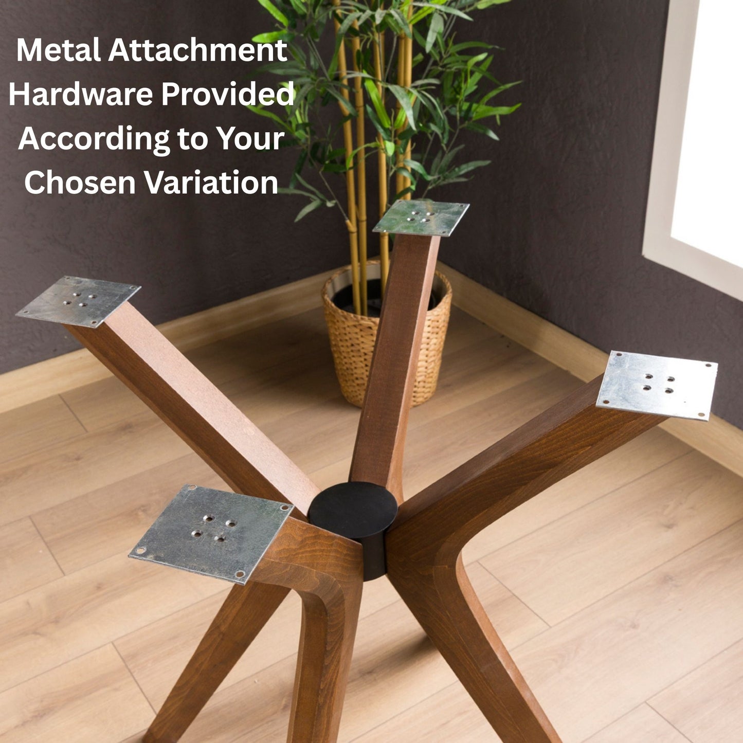 Solid Wood Round Dining Table Base 4-Legs