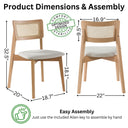 Irem Solid Wood Dining Chairs - Set of 2 (Natural Color)