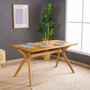 Rustic Rectangle Dining Table with Butterfly Pedestal Legs