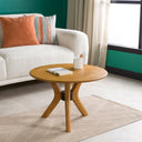 Round Coffee Table with Solid Wood Butterfly Legs