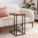 C-Shaped Slim Table with Metal Legs