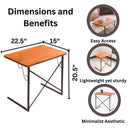 C-Shaped Wide Table with Metal Legs