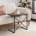 C-Shaped Wide Table with Metal Legs