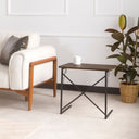 C-Shaped Wide Table with Metal Legs