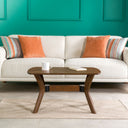 Modern Rectangle Coffee Table with Solid Wood Butterfly Legs