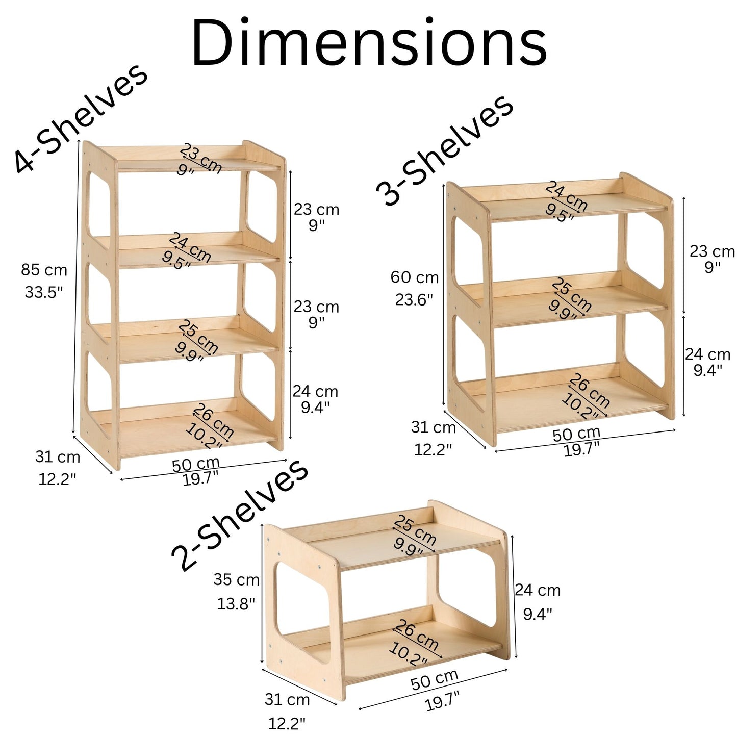 Freestanding Montessori Toys Storage Shelf