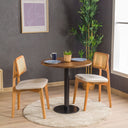Solid Pine Wood Round Dining Table with Metal Tulip Leg