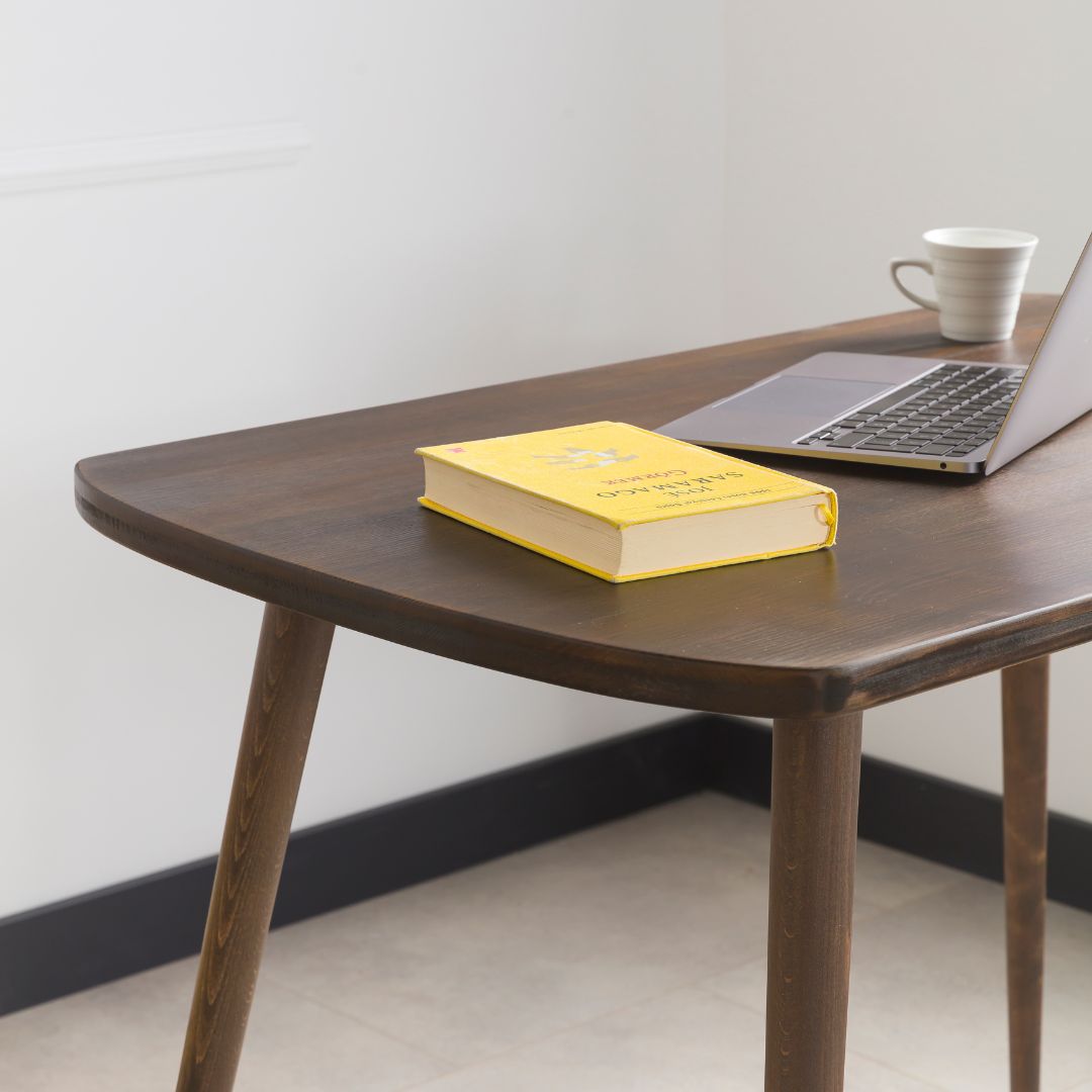 Round Solid Wood Home Office Desk