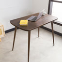 Modern Rectangular Solid Pine Home Office Desk with Rounded Edges