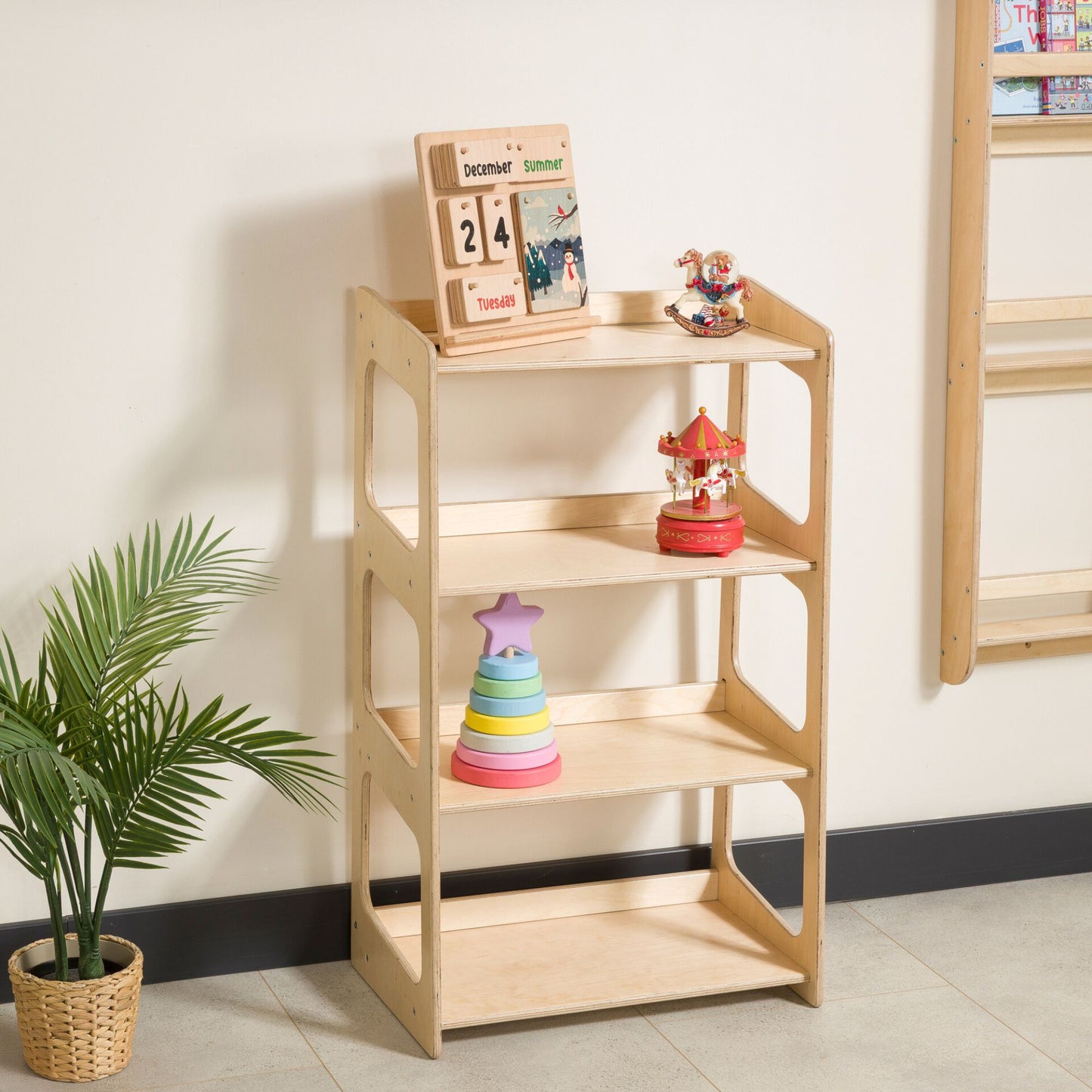 Freestanding Montessori Toys Storage Shelf