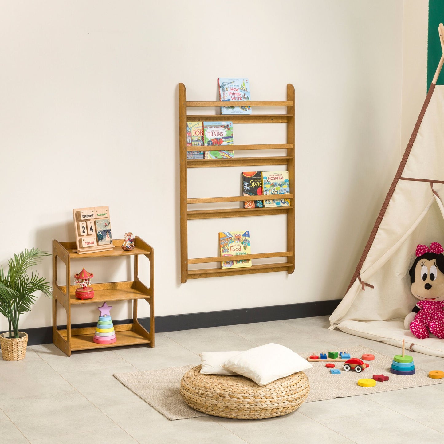 Freestanding Montessori Toys Storage Shelf