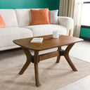 Modern Rectangle Coffee Table with Solid Wood Butterfly Legs