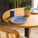 Solid Pine Wood Round Dining Table with Metal Tulip Leg