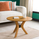 Round Coffee Table with Solid Wood Butterfly Legs
