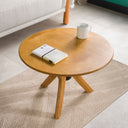 Round Coffee Table with Solid Wood Butterfly Legs