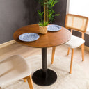 Birch Plywood Round Dining Table with Metal Tulip Leg