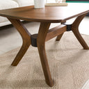 Modern Rectangle Coffee Table with Solid Wood Butterfly Legs