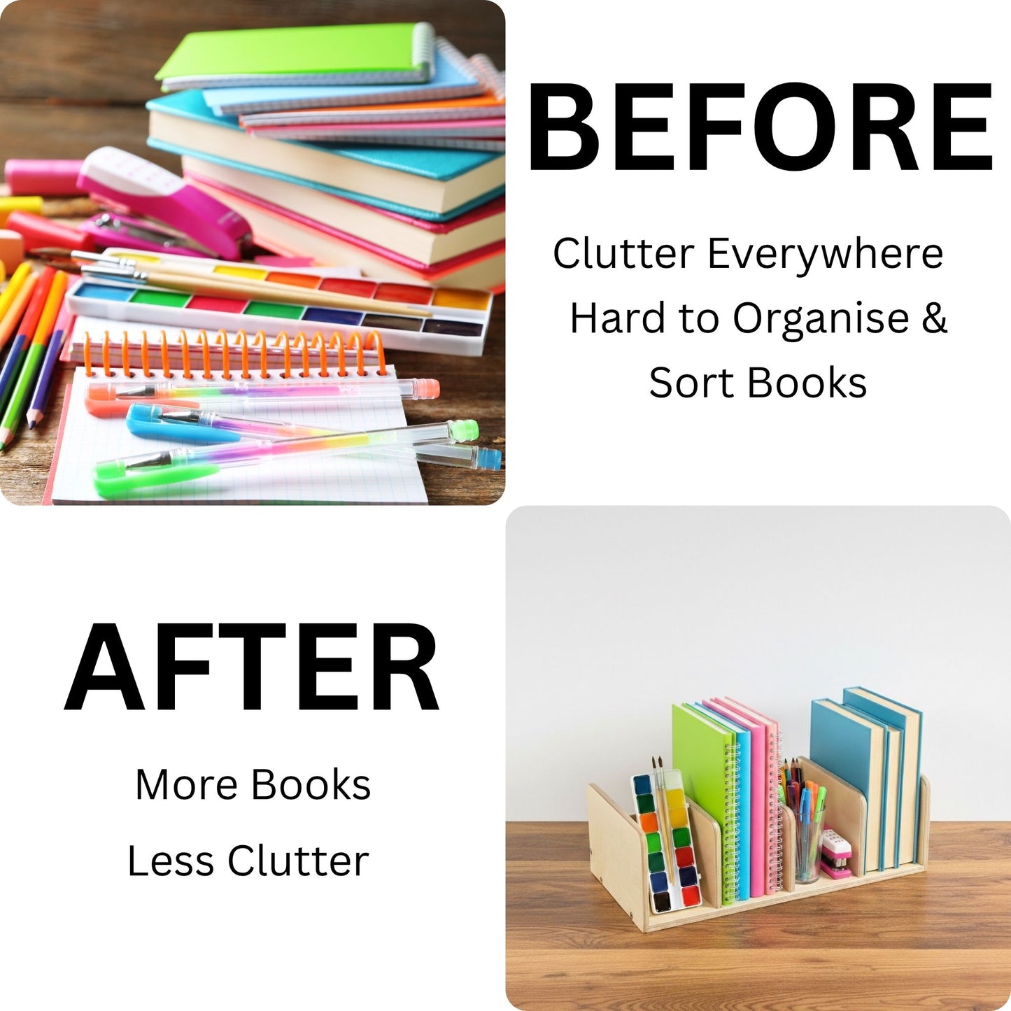 Montessori Desk Book Organizer