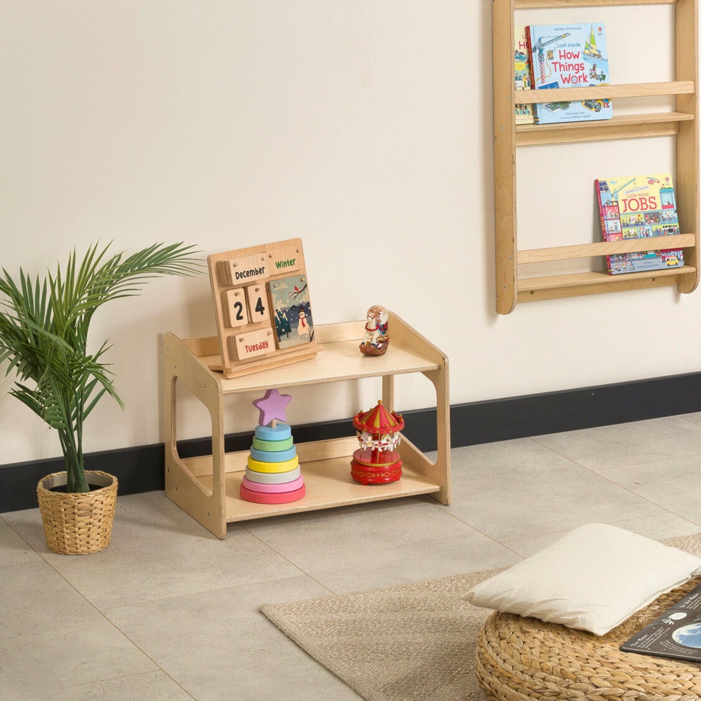 Freestanding Montessori Toys Storage Shelf
