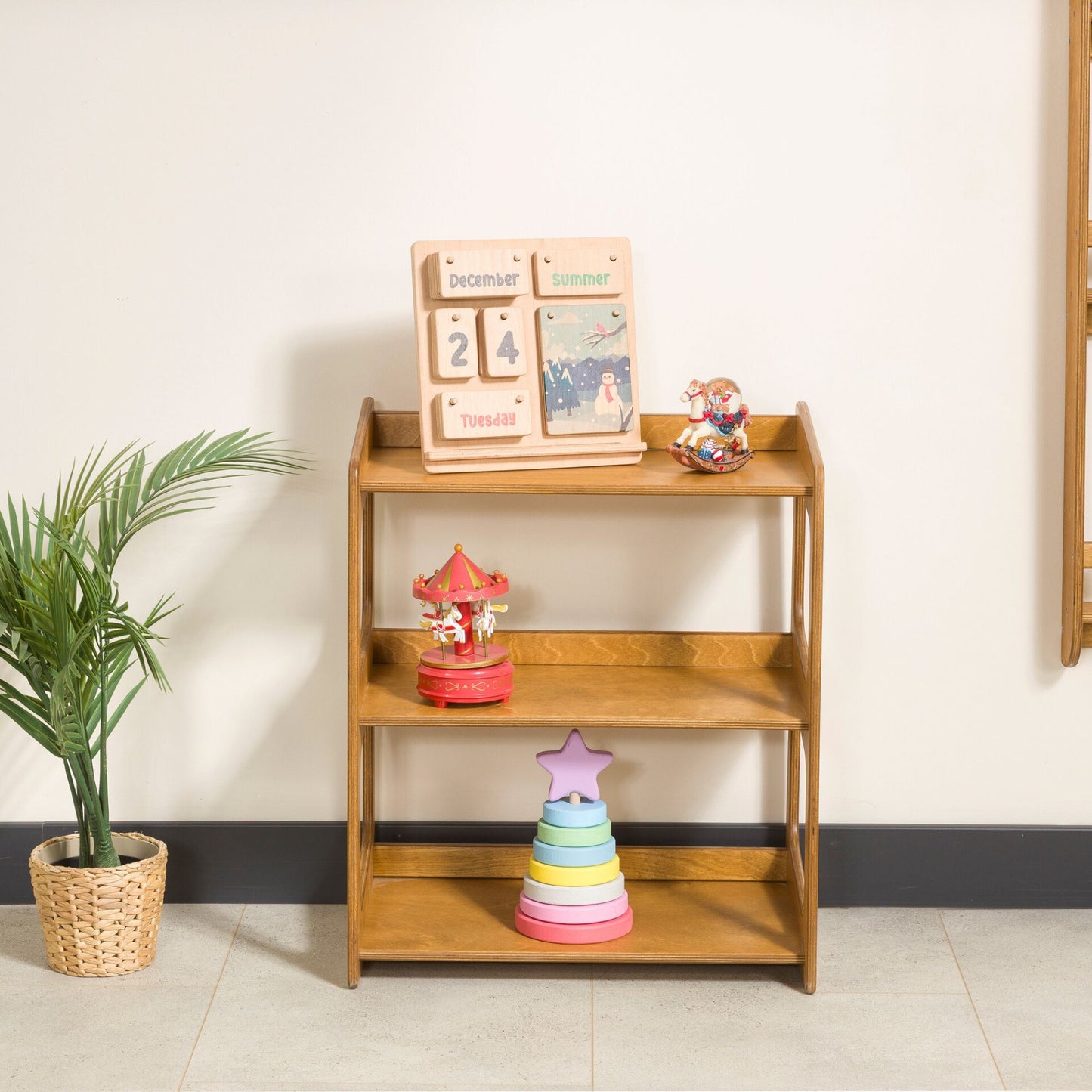 Freestanding Montessori Toys Storage Shelf