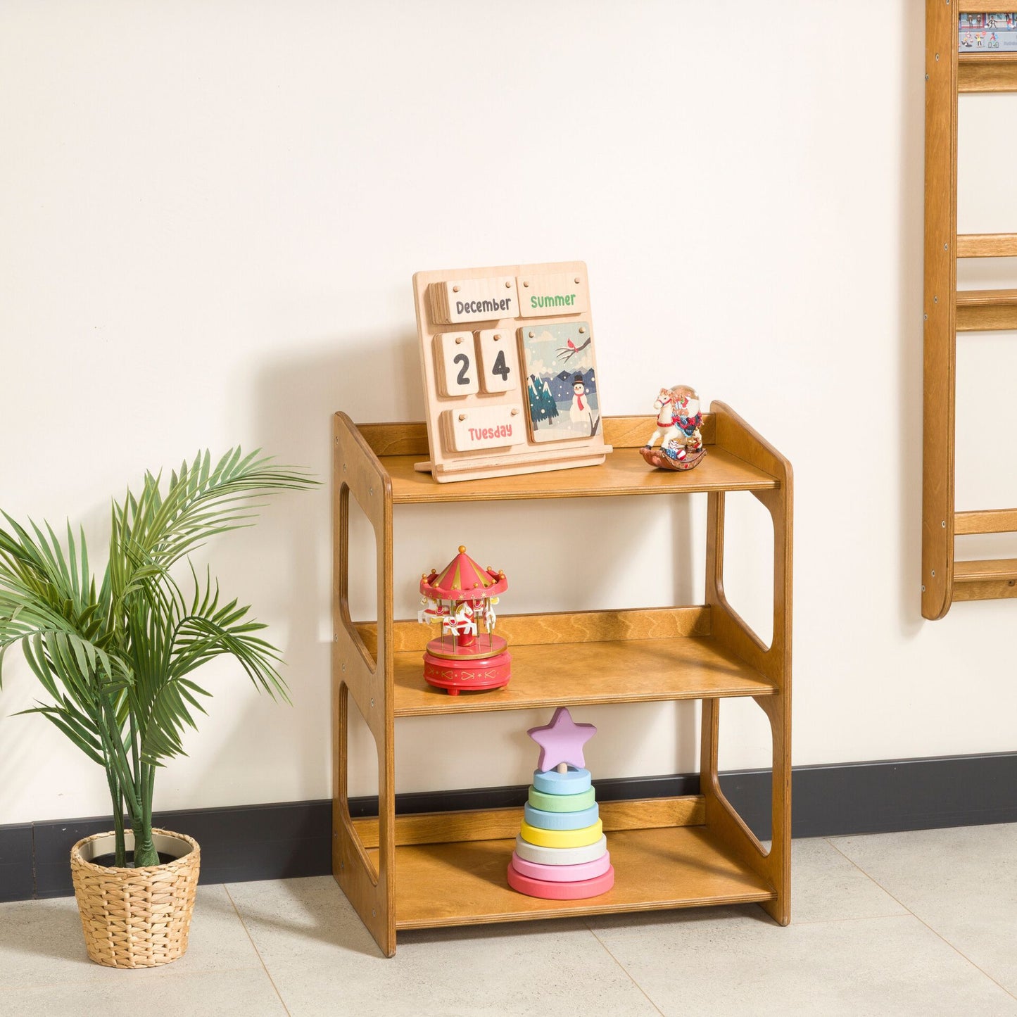 Freestanding Montessori Toys Storage Shelf