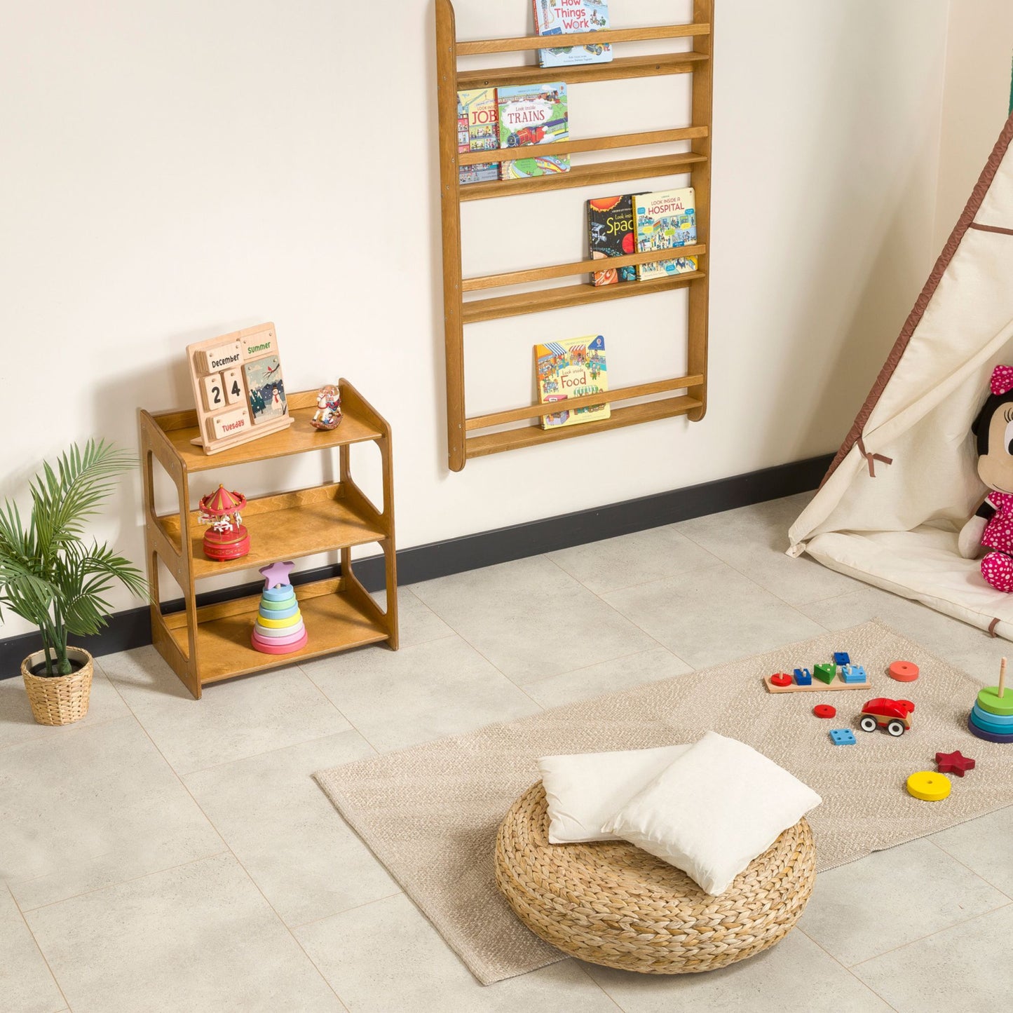 Freestanding Montessori Toys Storage Shelf