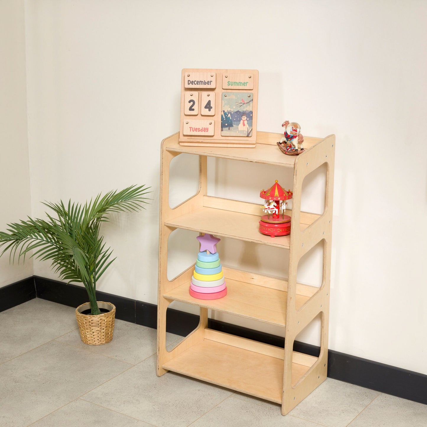 Freestanding Montessori Toys Storage Shelf