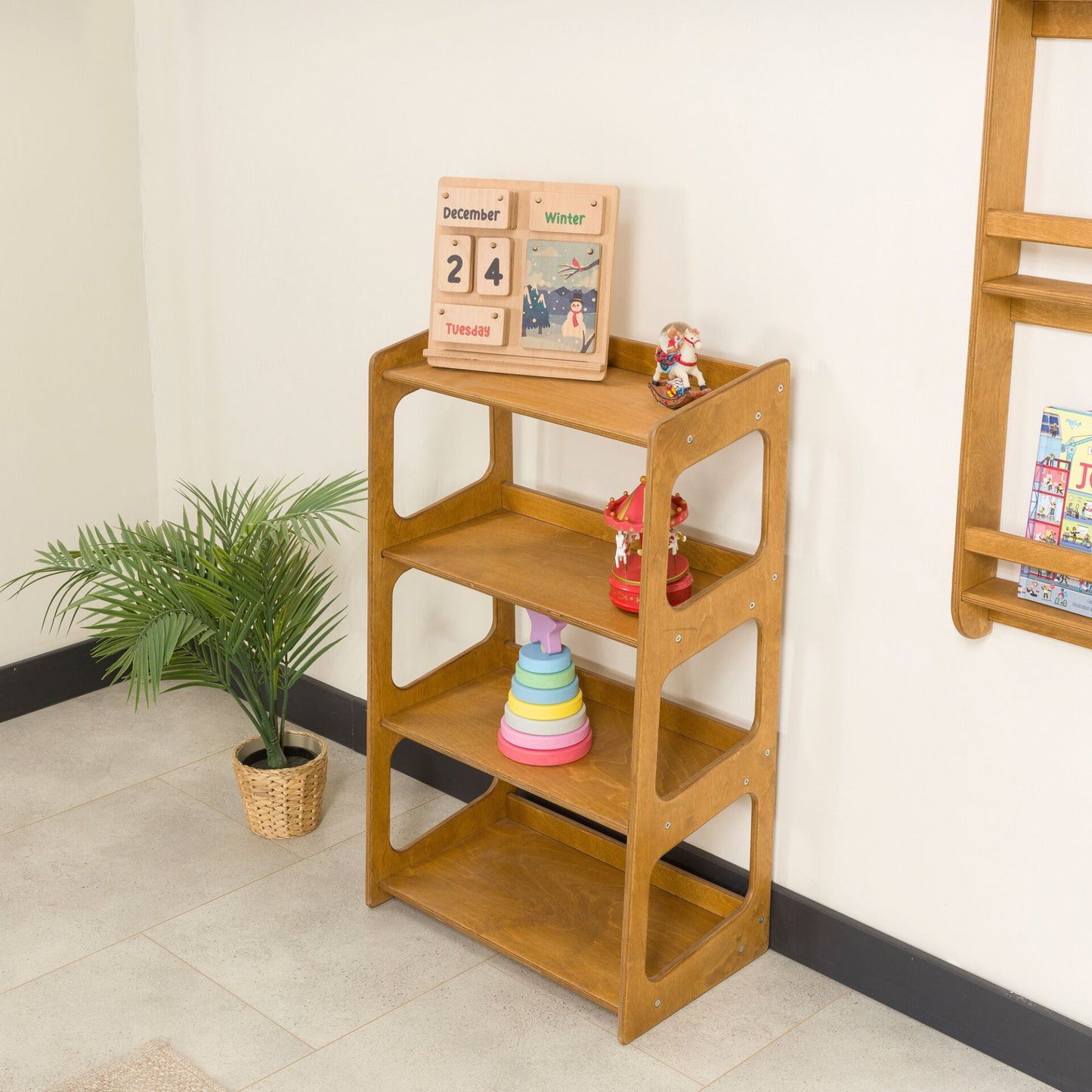 Freestanding Montessori Toys Storage Shelf