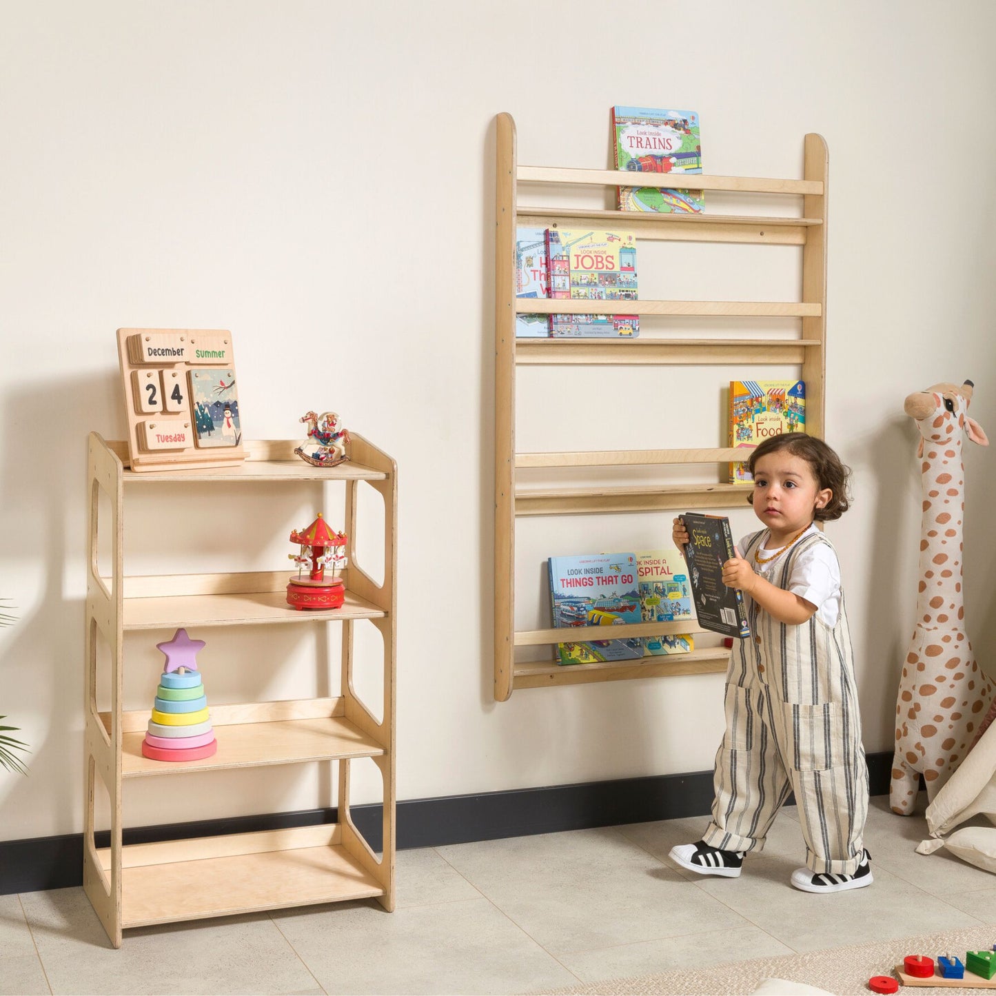 Freestanding Montessori Toys Storage Shelf