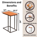 C-Shaped Slim Table with Metal Legs