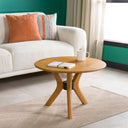 Round Coffee Table with Solid Wood Butterfly Legs