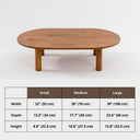 Oval Solid Wood Coffee Table